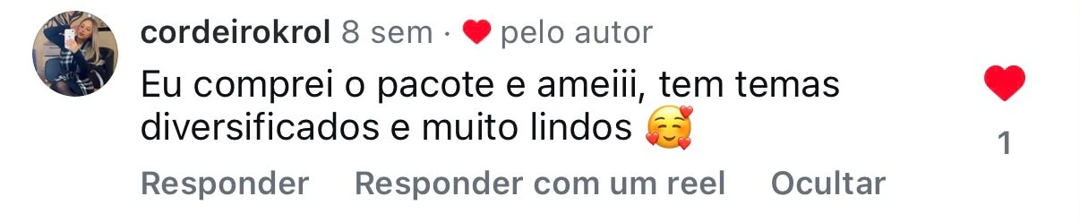 Comentário no Instagram de @cordeirokrol sobre a Stikly